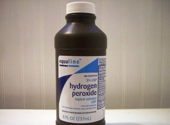 remove blood stains with hydrogen peroxide