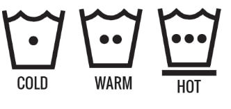 water temperature laundry symbols