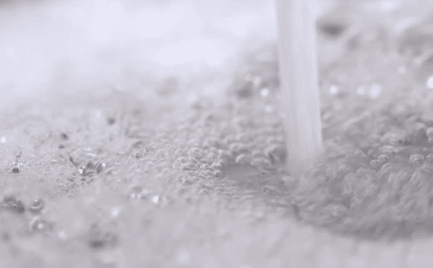 soap suds in sink