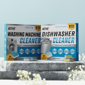 Washing Machine & Dishwasher Cleaner bundle for deep cleaning and freshening appliances.