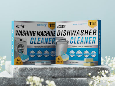Washing Machine & Dishwasher Cleaner bundle for deep cleaning and freshening appliances.