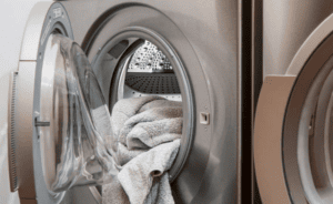 front load washer cleaning door open