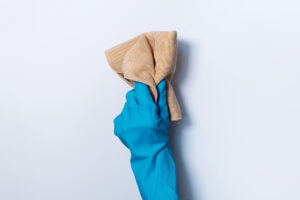wipe dryer with damp cloth