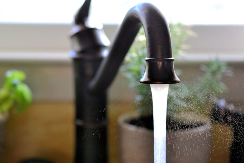 rinse with water