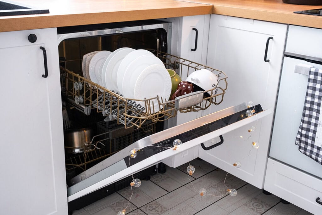 dishes in dishwasher