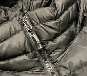 lightweight down jacket zipper