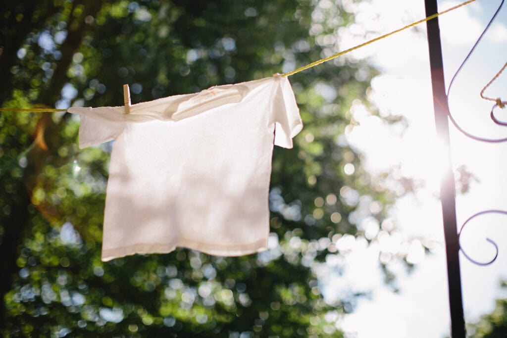 white shirt clothesline