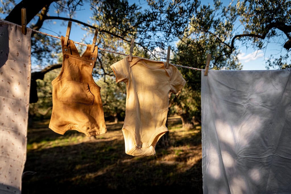 dry clothes in shade