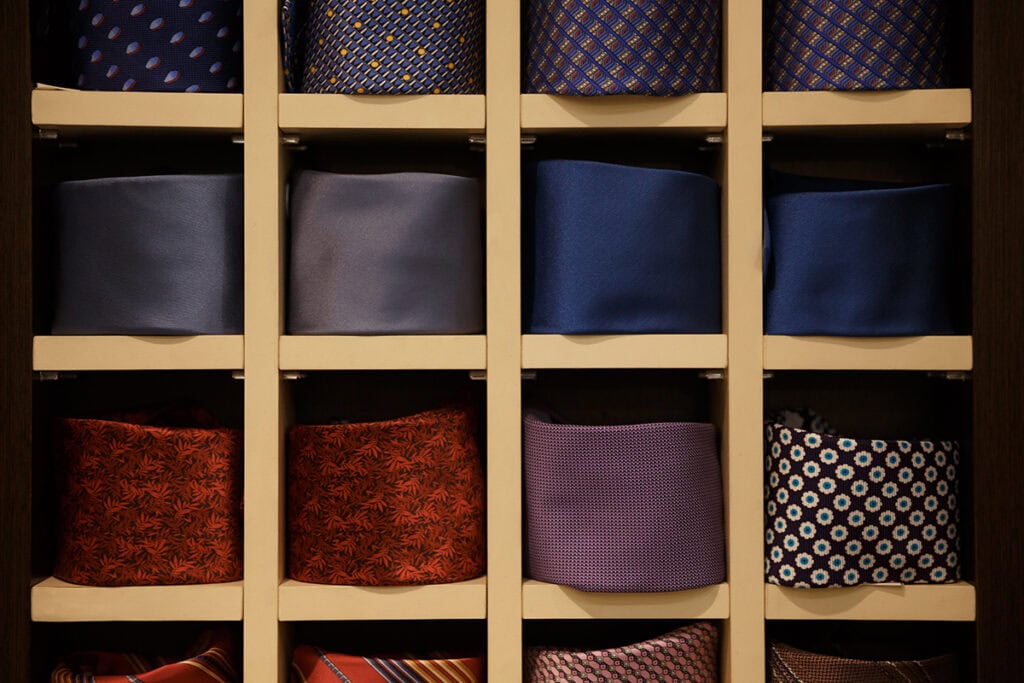 neck ties in storage