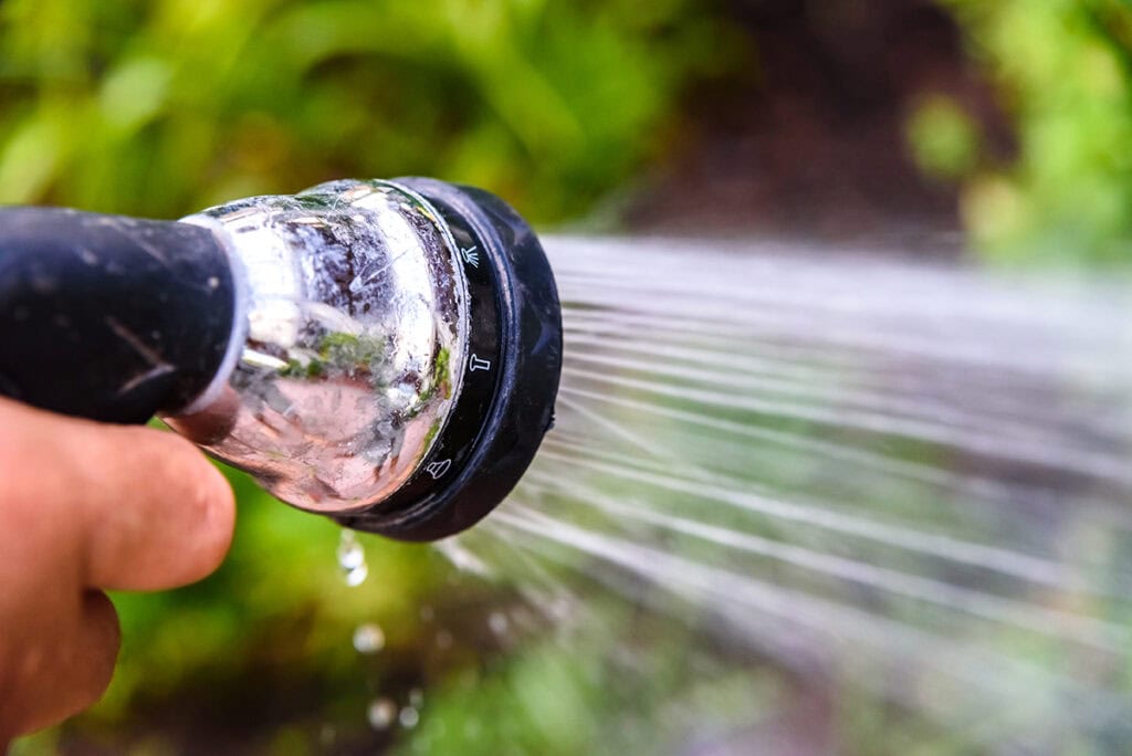 rinse with hose