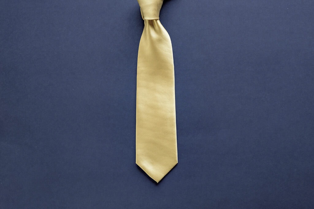 tie on flat surface