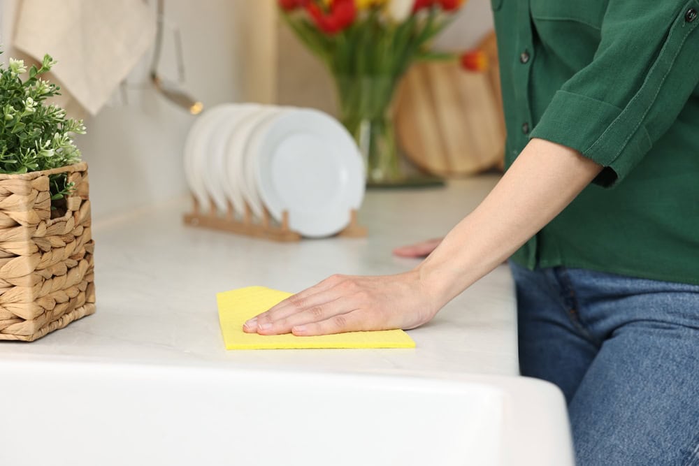 cleaning kitchen surfaces