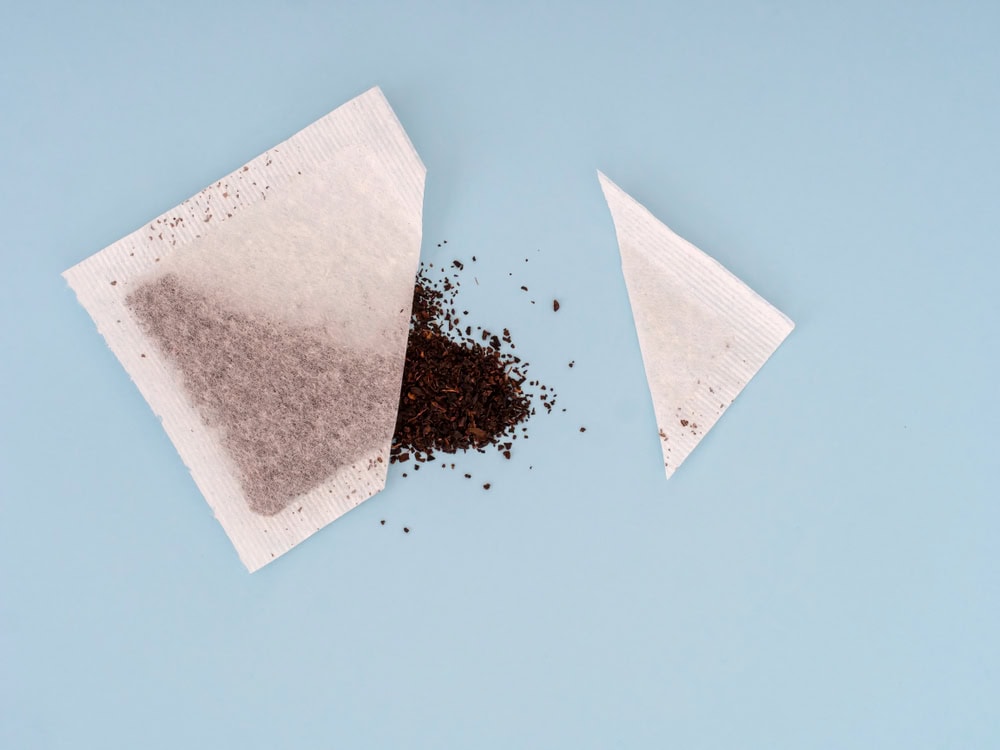 cut open tea bag