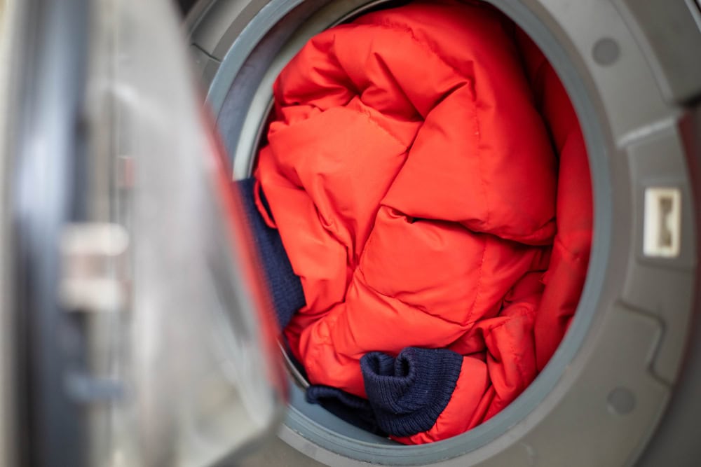 puffer jacket in washer