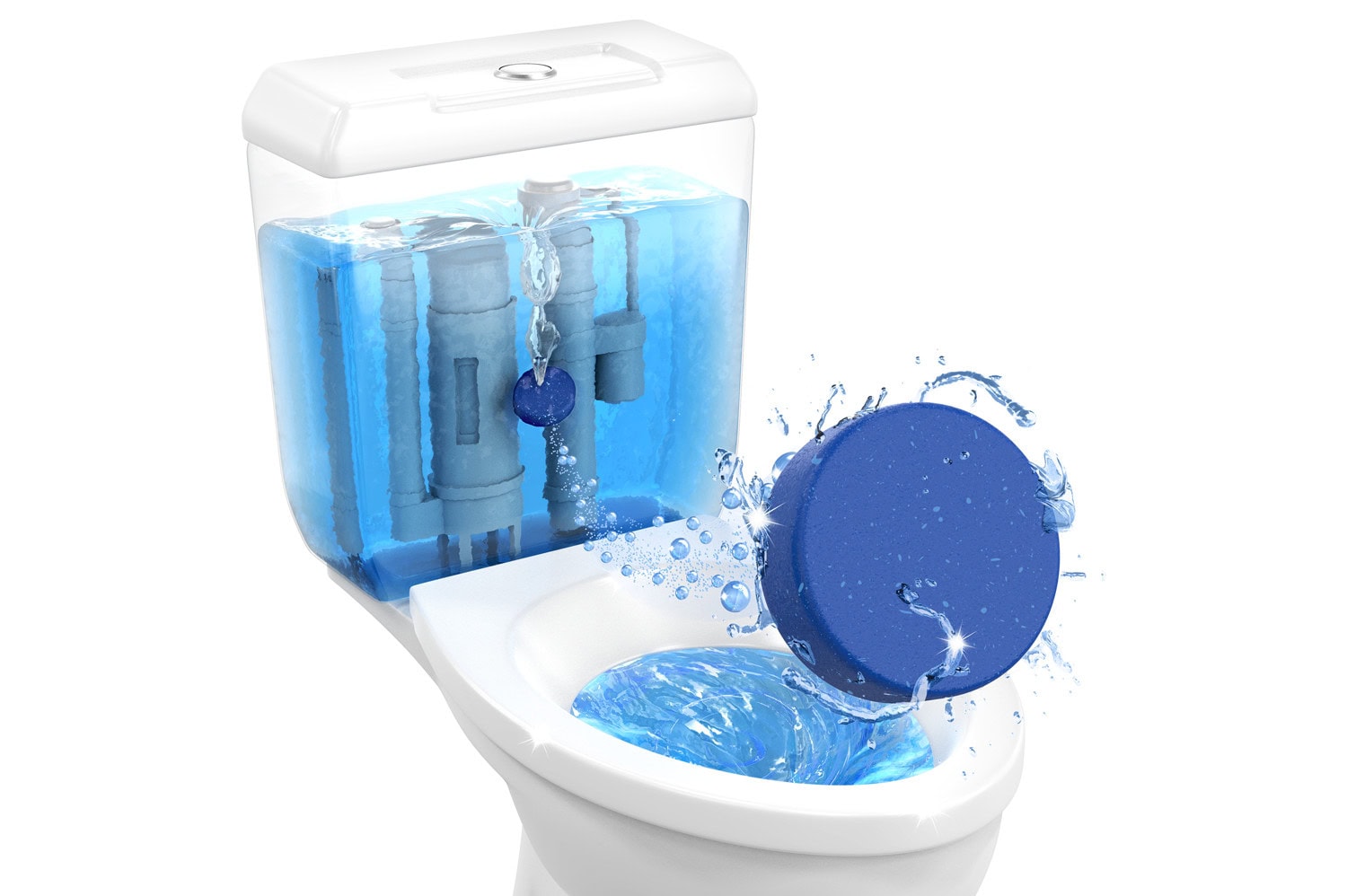active toilet bowl cleaner blue rectangle