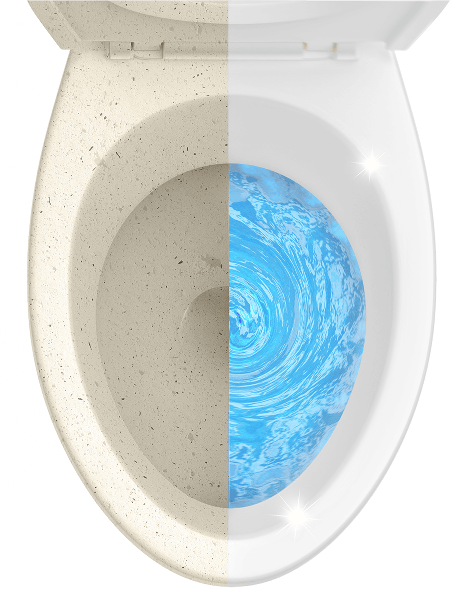 blue toilet cleaner before after