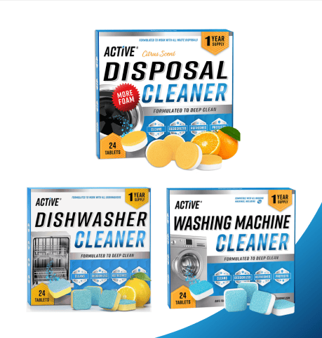 Cleaning products in colorful packaging