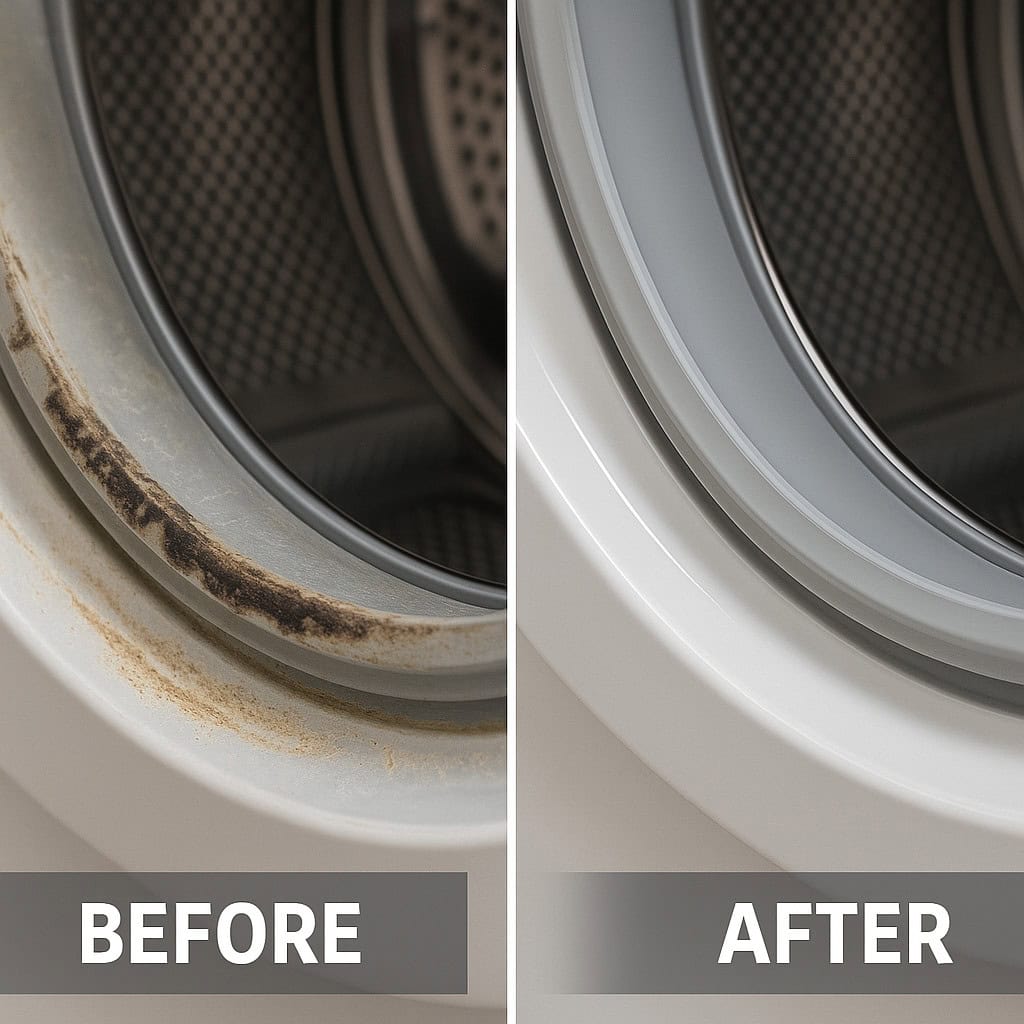active appliance wipes washer before after