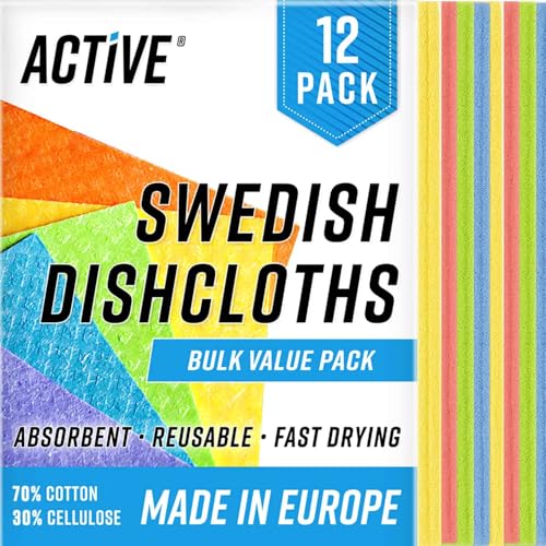 Colorful pack of reusable dishcloths